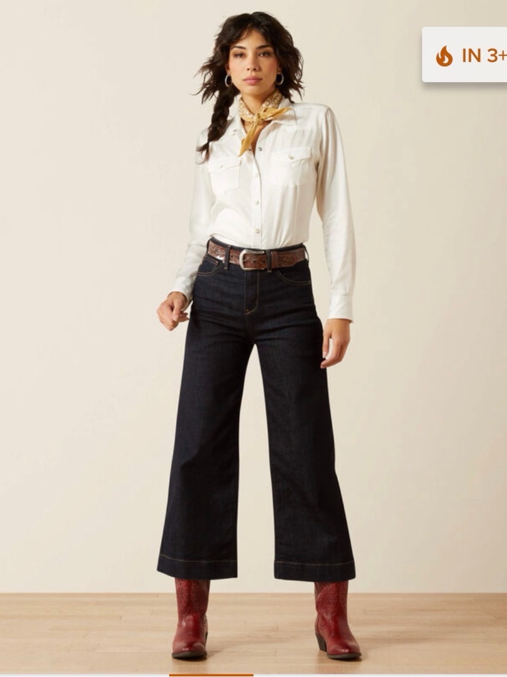 NWOT Ariat Ultra High Rise Countryside Wide Leg Jean dark denim size 25R